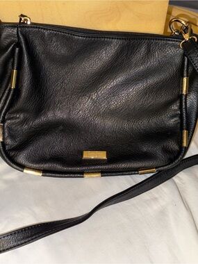 Jessica Simpson Black Shoulder Bag with Gold Hardware